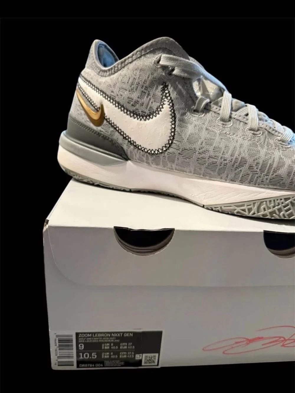 Nike Men's Zoom LeBron NXXT GEN Athletic Shoes - Gray White Gold